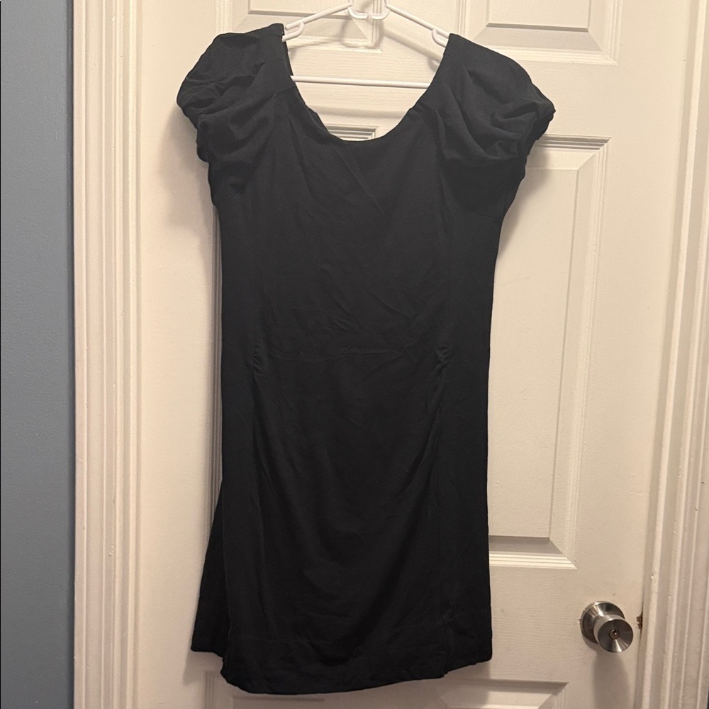 GAP Black Puff-Sleeve Mini Dress